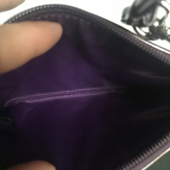 Coach Purple Leather Wristlet Mini Pouch - Picture 9 of 9